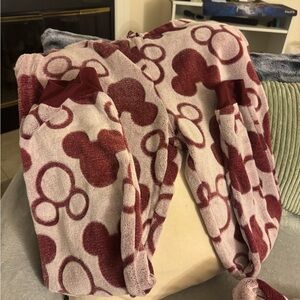 Disney Women's Red and White Mickey Mouse Pajama Pants and top